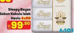 SLEEPY BEYAZ SABUN KOKULU ISLAK MENDİL 4X90'LI fiyat ve kampanya bilgisi